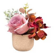 Rose-mix in ceramic pot, 17
