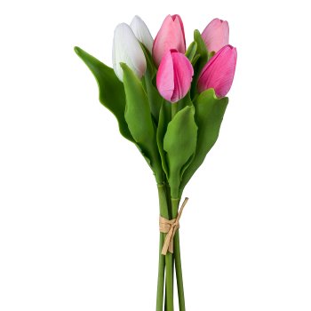 Tulpenbund x 6, 34cm, rosa