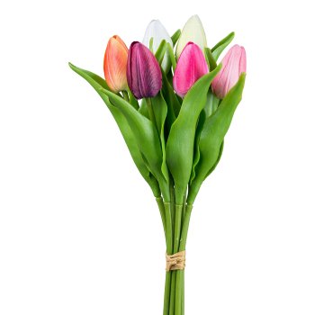 Tulip bunch x 6, 34cm, multicoloured