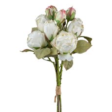 Vintage rose bunch, 54cm, white