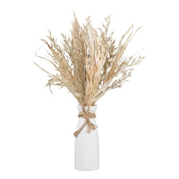 Bouquet with ears of corn in ceramic vase, 58cm, natural