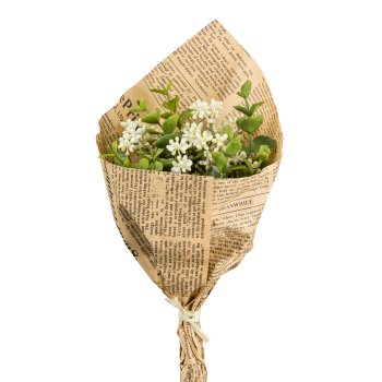 Berry mix bunch in paper, 25 cm, green-white