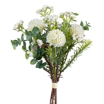 Pompon dahlia mixed bunch x7, 30cm, white