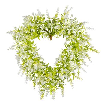 Gypso Heart Wreath, 31cm, white