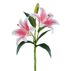 Lily with buds, 39 cm, pink