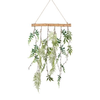 Blätterarrangement-Hänger, 39x63cm, grün