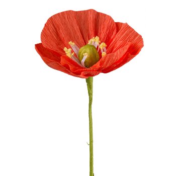 Papierblume Mohn, 45cm, orange