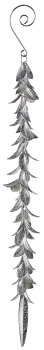 Metal leaf hanger, 26cm, silver