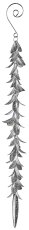Metallblatt Hänger, 26cm, silber