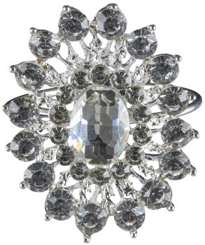 Serviettenring Brosche Diamant, 5,5cm, silber