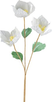 Paper Christmas Rose x3, 72cm, white