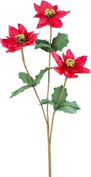 Papier Poinsettia x3, 67cm, rot