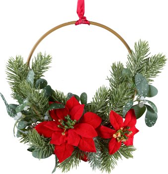 Weihnachtssternring, rot, 26 cm