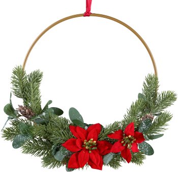 Weihnachtssternring, rot, 38 cm