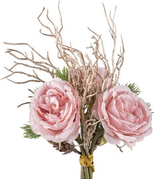 Rosenstrauß x3, rosa, 35cm