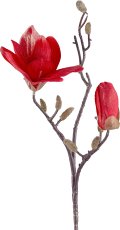 Magnolie mit Glitter x2, 51cm, rot