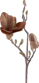 Magnolie mit Glitter x2, 51cm, dunkelbraun