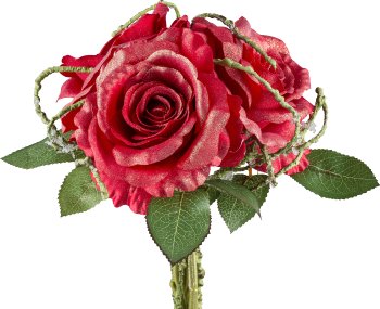 Bouquet of Roses x3, 29cm, red