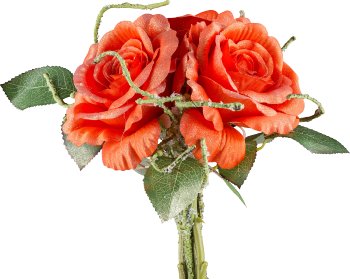 Bouquet of Roses x3, 29cm, orange
