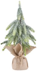 Spruce tree iced in jute bag, 36cm, green