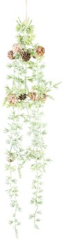 Cedar hanger iced with glitter, 62cm, green