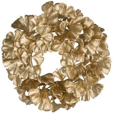 Gingko wreath, 33cm, gold