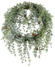 Cedar Hanging Wreath iced, 35cm, green