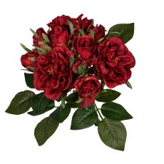 Bouquet of roses x12, 29cm, red