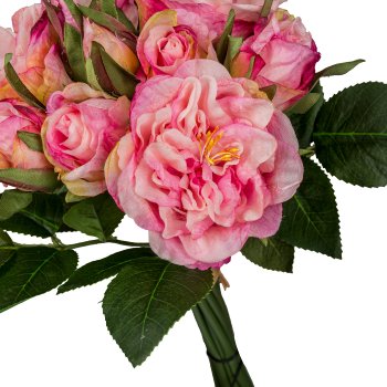 Bouquet of roses x12, 29cm, pale pink