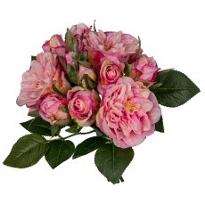 Bouquet of roses x12, 29cm, pale pink