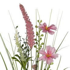 Grass with flowers, 69cm, pale pink