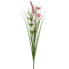 Grass with flowers, 69cm, pale pink