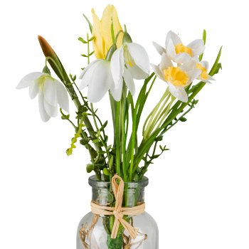Frühlingsblütenmix im Glas, 23cm, bunt