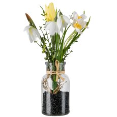 Frühlingsblütenmix im Glas, 23cm, bunt