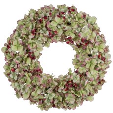 Hydrangea wreath, 53cm, green