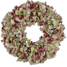 Hydrangea wreath, 38cm, green