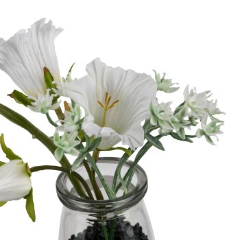 Campanula im Glas, 13cm, weiß