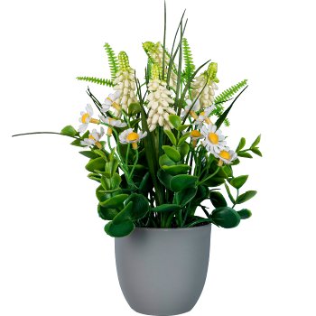 Flower pot mix, 19x19x27cm, white