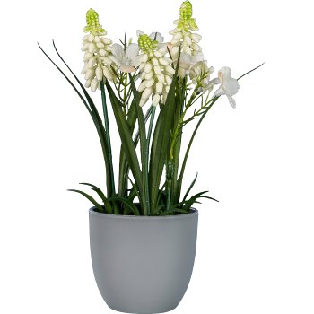 Flower pot mix, 14x14x19cm, white