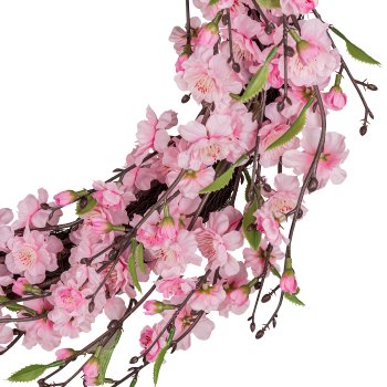 Cherry blossom branch wreath, 62x62x15cm, pale pink