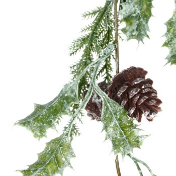 Mixhängegirlande mit Zapfen 1/Poly, 178cm, grün