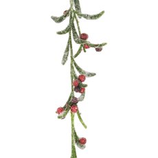 Garland with berries iced 1/poly, 125cm, grün