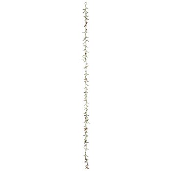 Garland with berries iced 1/poly, 125cm, grün