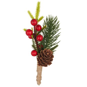 Bouquet with berries, 16cm, red