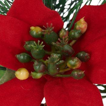Bouquet with poinsettia, 16cm, red