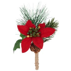 Sträußchen mit Poinsettie, 16cm, rot