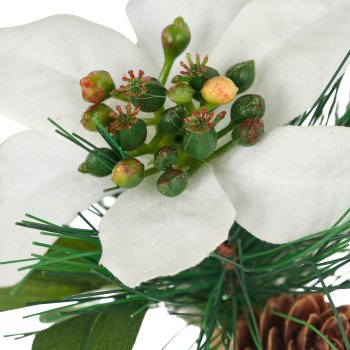 Bouquet with poinsettia, 16cm, white