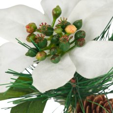 Bouquet with poinsettia, 16cm, white