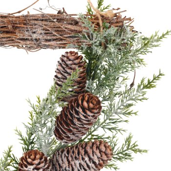 Türbogen mit Naturzapfen, 50x7x35cm, grün