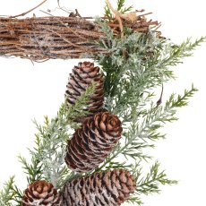 Türbogen mit Naturzapfen, 50x7x35cm, grün
